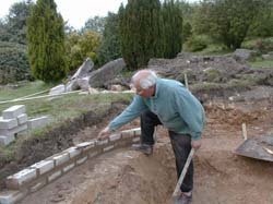 Laying the brick edging